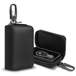 Huse chei auto Husă cheie Tech-Protect KLR300 pentru cheie auto keyless, blocare semnal RFID, negru/negru