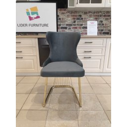 SET DE 6 SCAUNE STELLA GRI INCHIS ANTRACIT/ CU AURIU