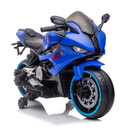 Motocicleta electrica copii, Kinderauto B919, bluetooth, putere 90W, baterie 12V 12Ah, albastra