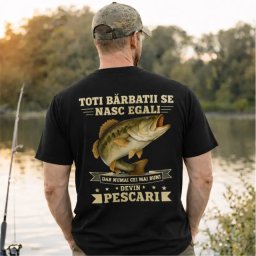 Tricou Pescar Personalizat-Toti barbatii se nasc egali, dar numai cei mai buni devin pescari