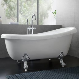 Cada baie, freestanding, Victoria Tempo Line, 170 x 80 cm, acril, ornamente cromate,