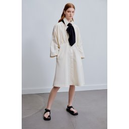 Trendyol x Kevser Sarıoğlu Bej smocking și buzunar detaliat 100% bumbac țesut poplin cămașă