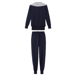 CALIDA Pijama albastru ultramarin / alb