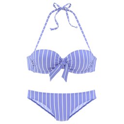 VIVANCE Costum de baie două piese albastru deschis / alb
