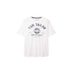 TOM TAILOR Men + Tricou indigo / negru / alb