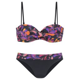 VIVANCE Costum de baie două piese lila / portocaliu / roșu / negru