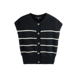Next Geacă tricotată negru / alb