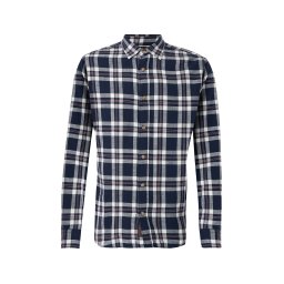 JACK & JONES Cămașă 'JJEDOVER' albastru închis / roșu vin / alb