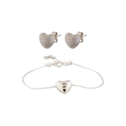 MICHAEL Michael Kors Set de bijuterii 'LOVE' argintiu