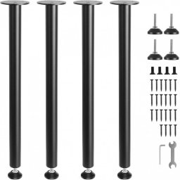 Mobilier interior Set 4 picioare pentru mese, Vivatechnix, Inaltime 71 cm, capacitate 544 kg, Otel, Negru