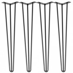 Mobilier interior Set 4 picioare pentru mese Krodesign Otel, Negru, Inaltime 91.5 cm, protectie cauciuc