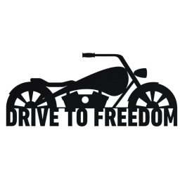 Decoratiune metalica de perete Krodesign Drive to Freedom KRO-1118, lungime 80 cm, negru, grosime 1.5 mm