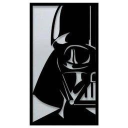 Decoratiune metalica de perete Krodesign KRO-1068, Darth Vader, lungime 55 cm, negru, grosime 1.5 mm