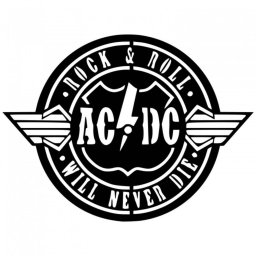 Decoratiune metalica de perete Krodesign KRO-1050, AC/DC, diametru 60 cm, negru, grosime 1.5 mm