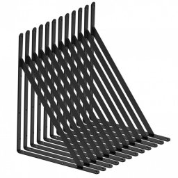 Mobilier interior Set 12 suporturi pentru rafturi, Vivatechnix 460 x 305 x 25 mm, Otel, Negru, max 72.6 kg, Grosime 3 mm