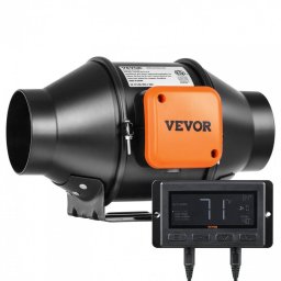 Sisteme de ventilatie Ventilator evacuare aer pentru tubulatura Vevor Controller 21 W, debit 348 m3/h, IP 44, diametru 100 mm, 29 dB