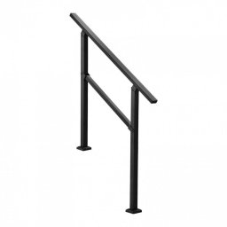 Mobilier interior Balustrada otel carbon, Vivatechnix 2-3 trepte, Teava patrata, Negru Mat, lungime 103 cm, pozitii reglabile
