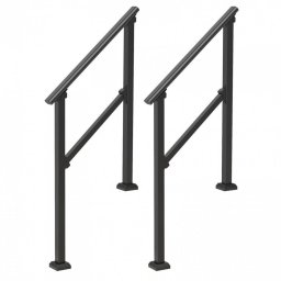 Mobilier interior Set 2 balustrade otel, 1-2 trepte Vivatechnix, Dimensiune 1030 x 84 x 920 mm, Unghi reglabil 0° - 40°, Negru