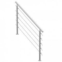 Mobilier interior Balustrada inox, 4-5 trepte Vivatechnix, 1500 x 104 x 1060 mm, Unghi reglabil 0° - 45°, accesorii prindere
