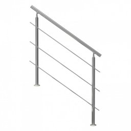 Mobilier interior Balustrada inox, 4-5 trepte Vivatechnix, Inaltime 1060mm, lungime 1200mm, pozitii reglabile, 3 bare transversale