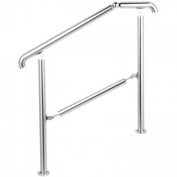 Mobilier interior Balustrada inox pentru 4 sau 5 trepte Vivatechnix, Inaltime 86 cm, lungime 161 cm, pozitii reglabile