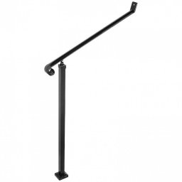 Mobilier interior Balustrada fier forjat, 2-3 trepte Vivatechnix Negru Mat, Inaltime 159.6 cm, lungime 76.5 cm, pozitii reglabile
