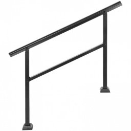 Mobilier interior Balustrada aluminiu, 2-3 trepte Vivatechnix Negru Mat, Inaltime 89.5cm, lungime 121 cm, pozitii reglabile