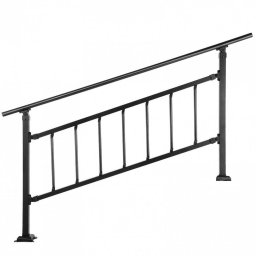 Mobilier interior Balustrada otel forjat, max 5 trepte Vivatechnix Negru Mat, Inaltime 83.5 cm, lungime 172.5 cm, pozitii reglabile