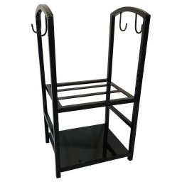 Suport pentru lemne cu 2 polite, Vivatechnix VMD-1027, Metal, Negru, 40x30x74 cm