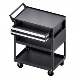 Carucior pentru scule cu 3 tavi si 2 sertare, Vivatechnix max 182 kg, 4 x roti, 785 x 450 x 945 mm, carlige laterale