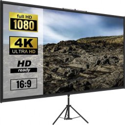 Ecran de proiectie cu trepied 70 inch, 4K Ultra HD, portabil, 16:9, Material anti-lumina, Ecran lavabil