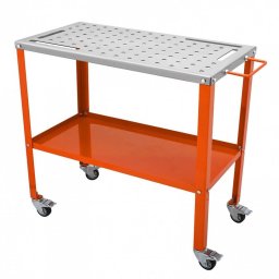Accesoriu sudura Masa pentru sudura mobila, 91.4 x 45.7 cm, Capacitate 550 kg, 4 x roti blocabile, Otel carbon