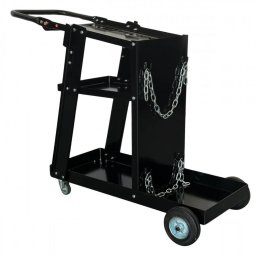 Accesoriu sudura Carucior pentru aparat de sudura si accesorii, Vivatechnix VMD-1080, Otel, roti cu rulmenti, max 75 kg, 3 niveluri