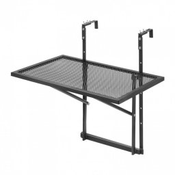 Masa suspendata, pliabila, pentru balcon, Otel Inoxidabil, max 25 kg, 610 x 530 x 590 mm, Negru
