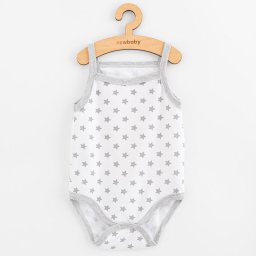 Baby body sleeveless New Baby Classic II gray stars girl