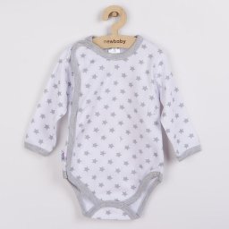 New Baby Classic II baby body grey with stars, size 68 (4-6m)