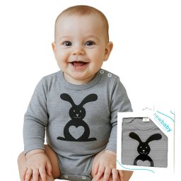 Kojenecké body s dlouhým rukávem New Baby Zvířátko Zajíček - dárkové balení