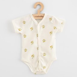 Full-snap organic cotton baby bodysuit with short sleeves New Baby Olives