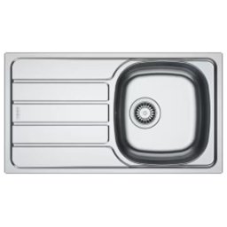 Chiuveta inox Franke SKL 611-78/44 ST, dreptunghiulara, 1 cuva si picurator pe partea stanga, 78x43.5x15 cm, adancime cuva 15 cm, Inox dekor, 101.0715.815