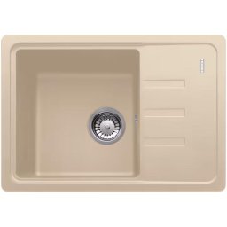 Chiuveta bucatarie compozit fragranite Franke BSG 611-62, dreptunghiulara, 1 cuva cu picurator, 62x43.5x20 cm, adancime cuva 20 cm, Avena, 114.0735.360