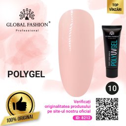 Polygel construcție unghii, Global Fashion, 30 g, Roz, 10