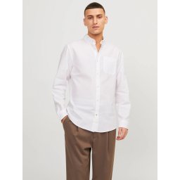 Jack & Jones Camasa barbati, Casual cu croiala Slim Fit, din bumbac, Alb (SELECTATI MARIMEA: XL)