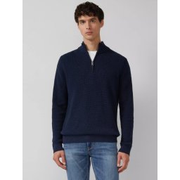 s.Oliver Pulover barbati cu fermoar la baza gatului, Bleumarin inchis (SELECTATI MARIMEA: 2XL)
