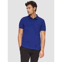 s.Oliver Tricou polo barbati, din bumbac cu croiala Regular Fit, logo, Albastru inchis (SELECTATI MARIMEA: S)