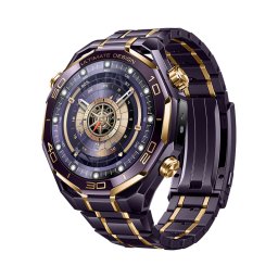 HUAWEI WATCH ULTIMATE DESIGN Royal Gold Purple Zircon-Based Amorphous Alloy Case Purple and Gold Titanium Strap