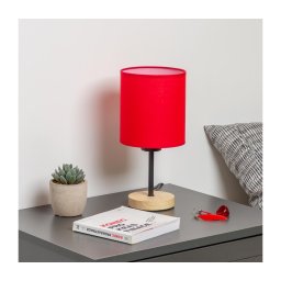 Lampă de masă Brilagi NUBILA WOOD 1xE27/25W/230V stejar/roșu