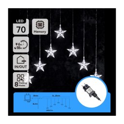 Aigostar - Ghirlandă de Crăciun LED pentru exterior 70xLED/230V 1,2x1m IP44 alb rece stele