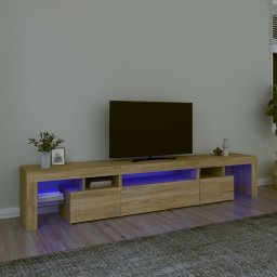 Comoda TV cu lumini LED, stejar sonoma, 215x36,5x40cm GartenMobel Dekor