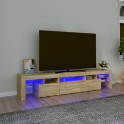Comoda TV cu lumini LED, stejar sonoma, 200x36,5x40 cm GartenMobel Dekor