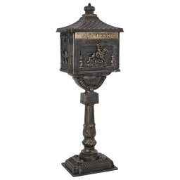 Cutie postala cu suport cu usa Bronz 42,5 x 29,5 x 117 cm GartenMobel Dekor
